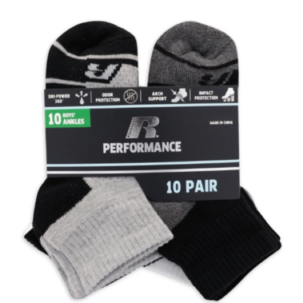 Black and Gray Athletic Socks Performance Pack